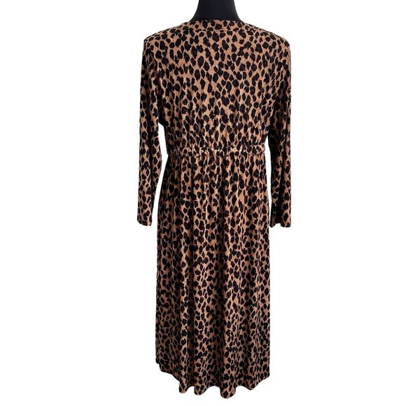 Charter Club Dress Size Large Leopard Animal Print Brown Black Gold EUC - Picture 5 of 9